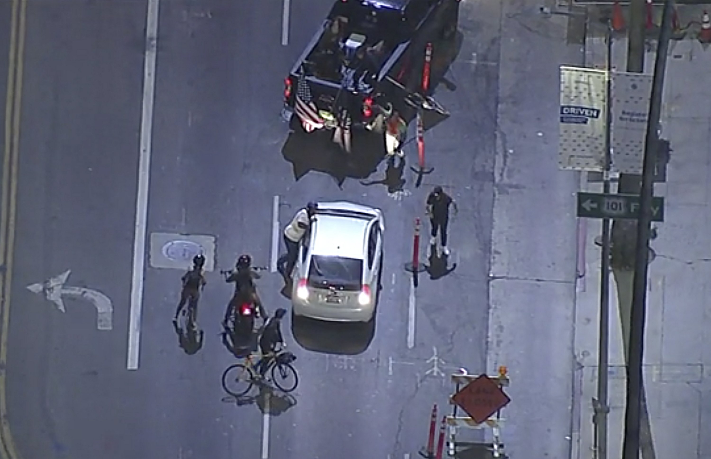 1 hurt, car crashed in fights at Los Angeles protest AP News