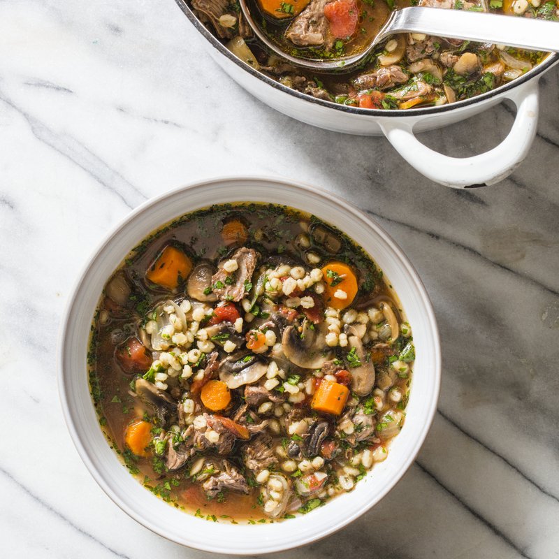 The Star Of Our Beef Barley Soup Is A Rich Intense Stock