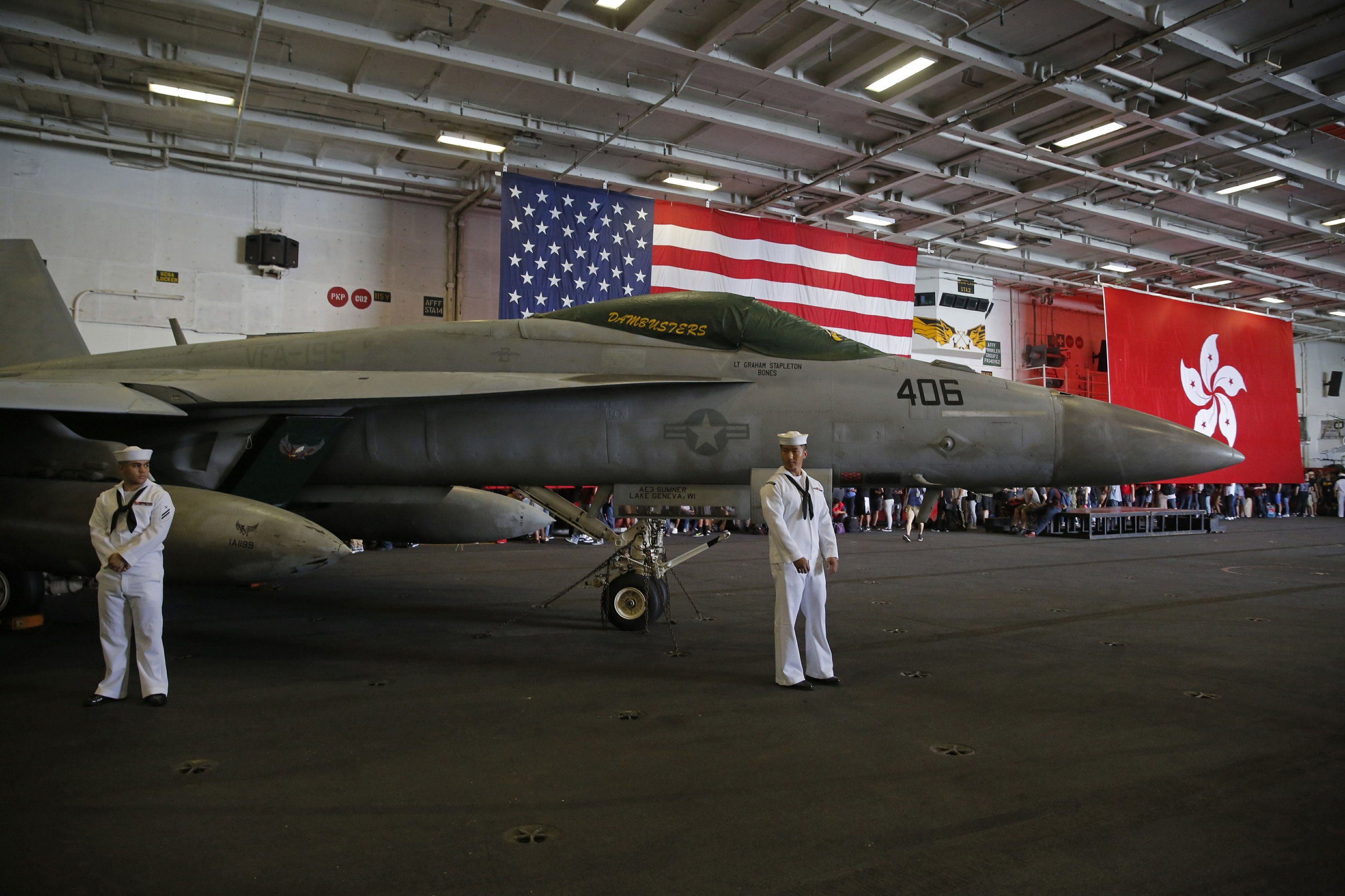 US carrier in Hong Kong after bombers fly over S. China Sea | AP News