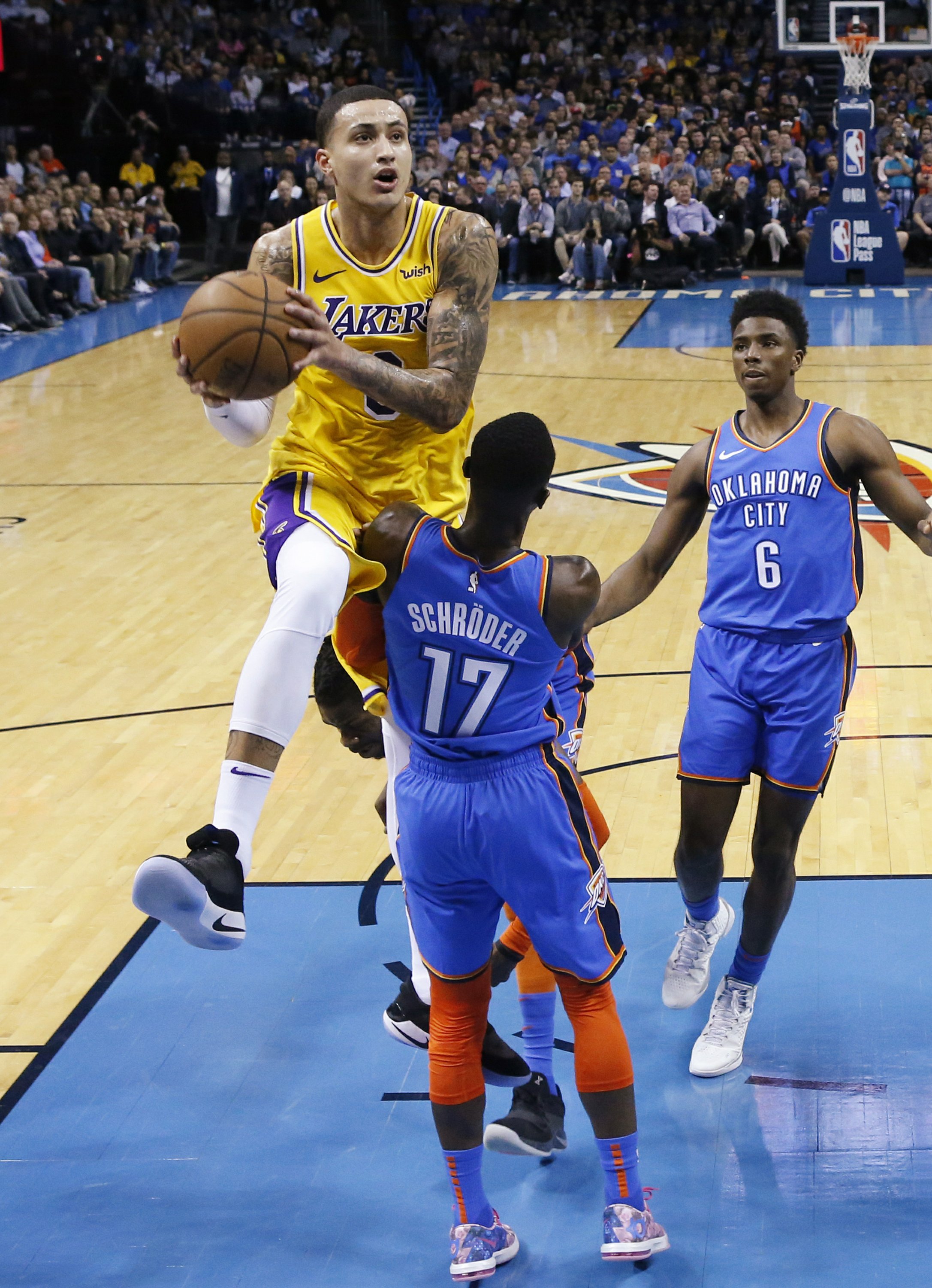 Kuzma Scores 32 As Lakers Top Thunder In Ot Without Lebron