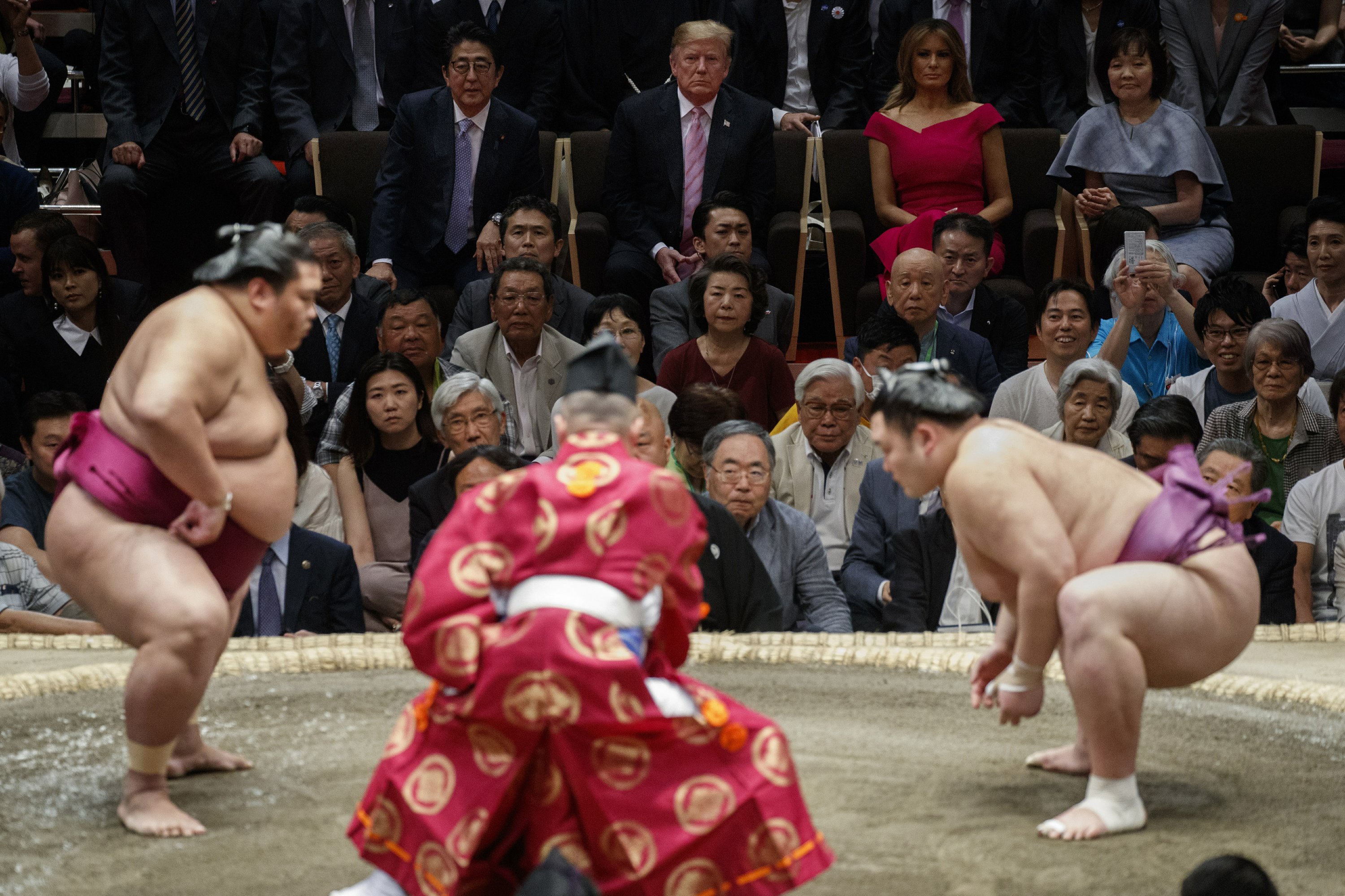 Trump Awards 'President's Cup' at Sumo Match in Japan