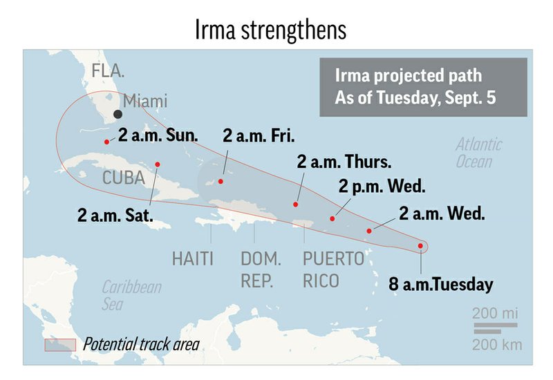 Irma strengthens into Category 5 hurricane, nears Caribbean 800
