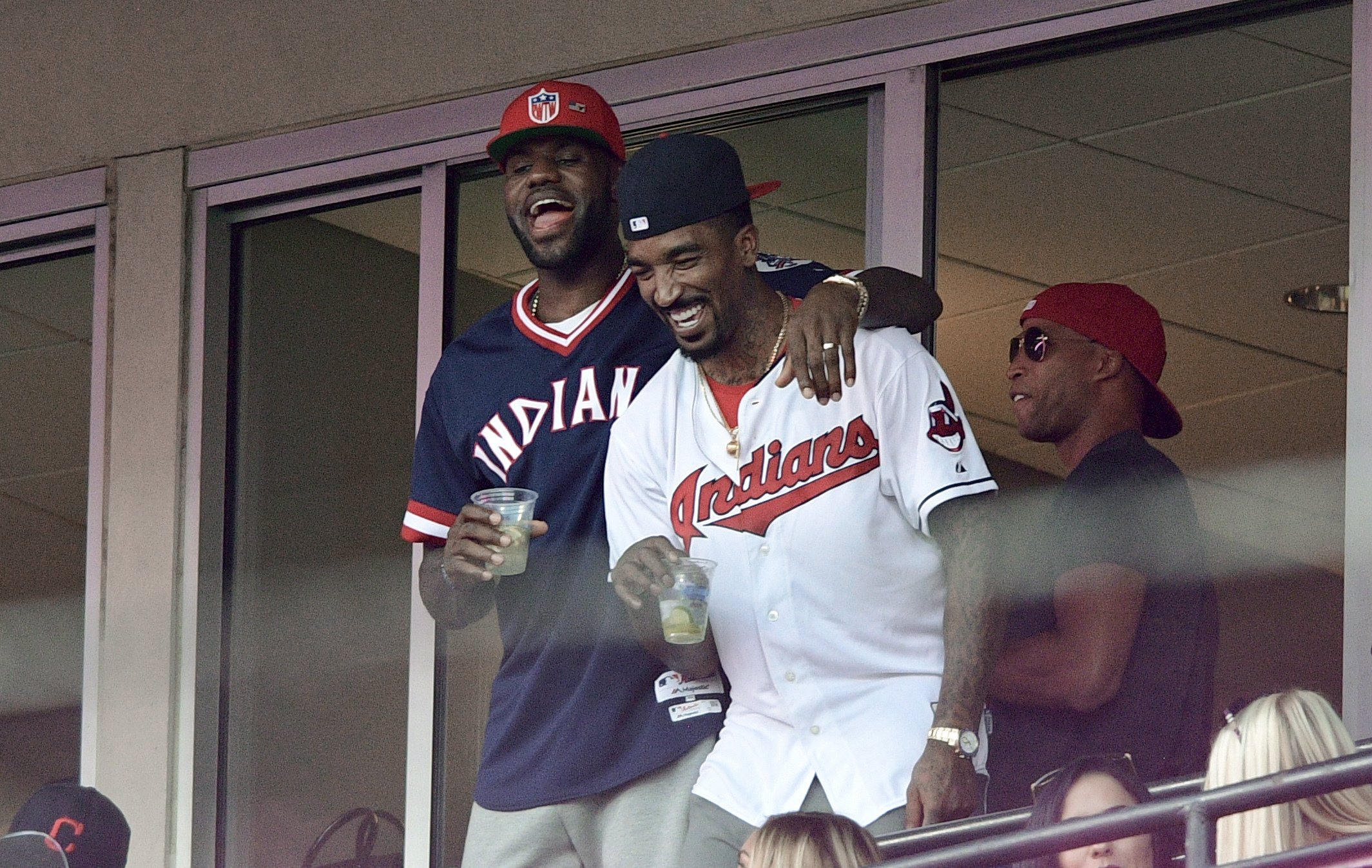 Power hitter: LeBron hypes crowd then 