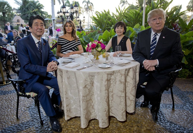Donald Trump, Melania Trump, Shinzo Abe, Akie Abe