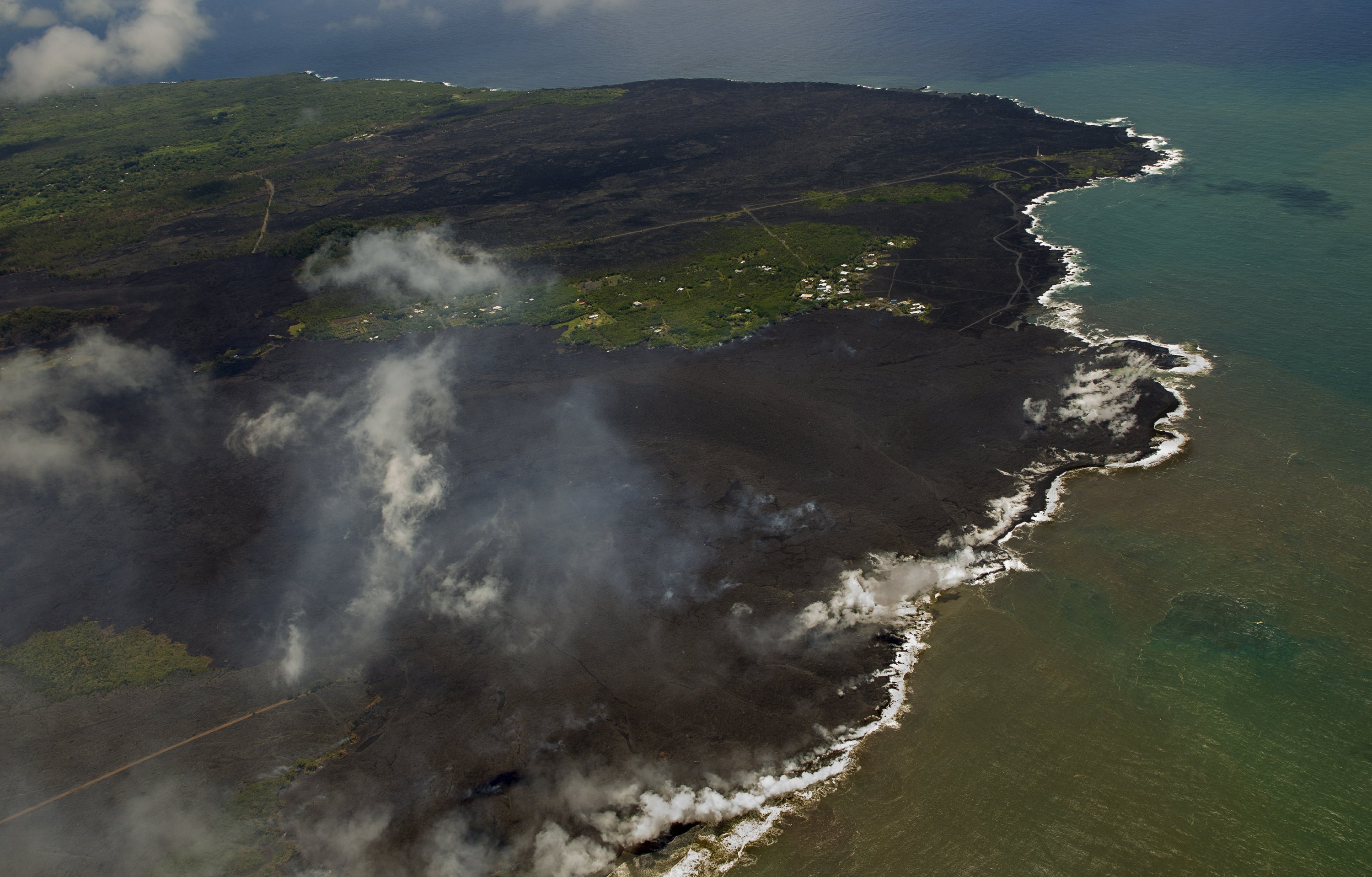 Volcano Creates New Land After Lava Fills Hawaii Ocean Bay