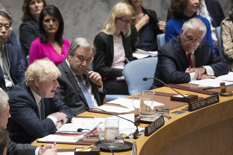 Antonio Guterres, Rex Tillerson, Boris Johnson