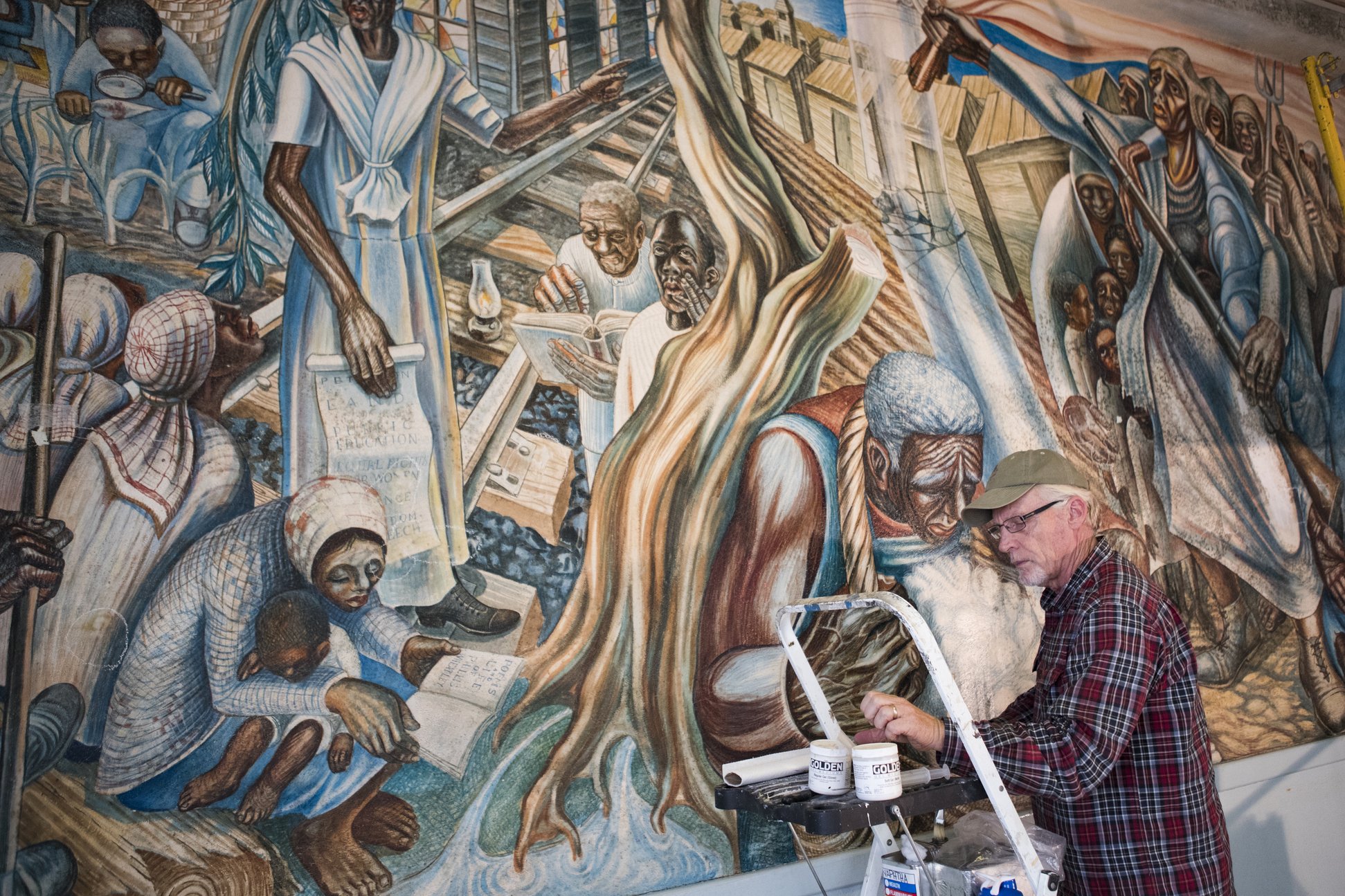Restoration of mural damaged by Harvey almost complete
