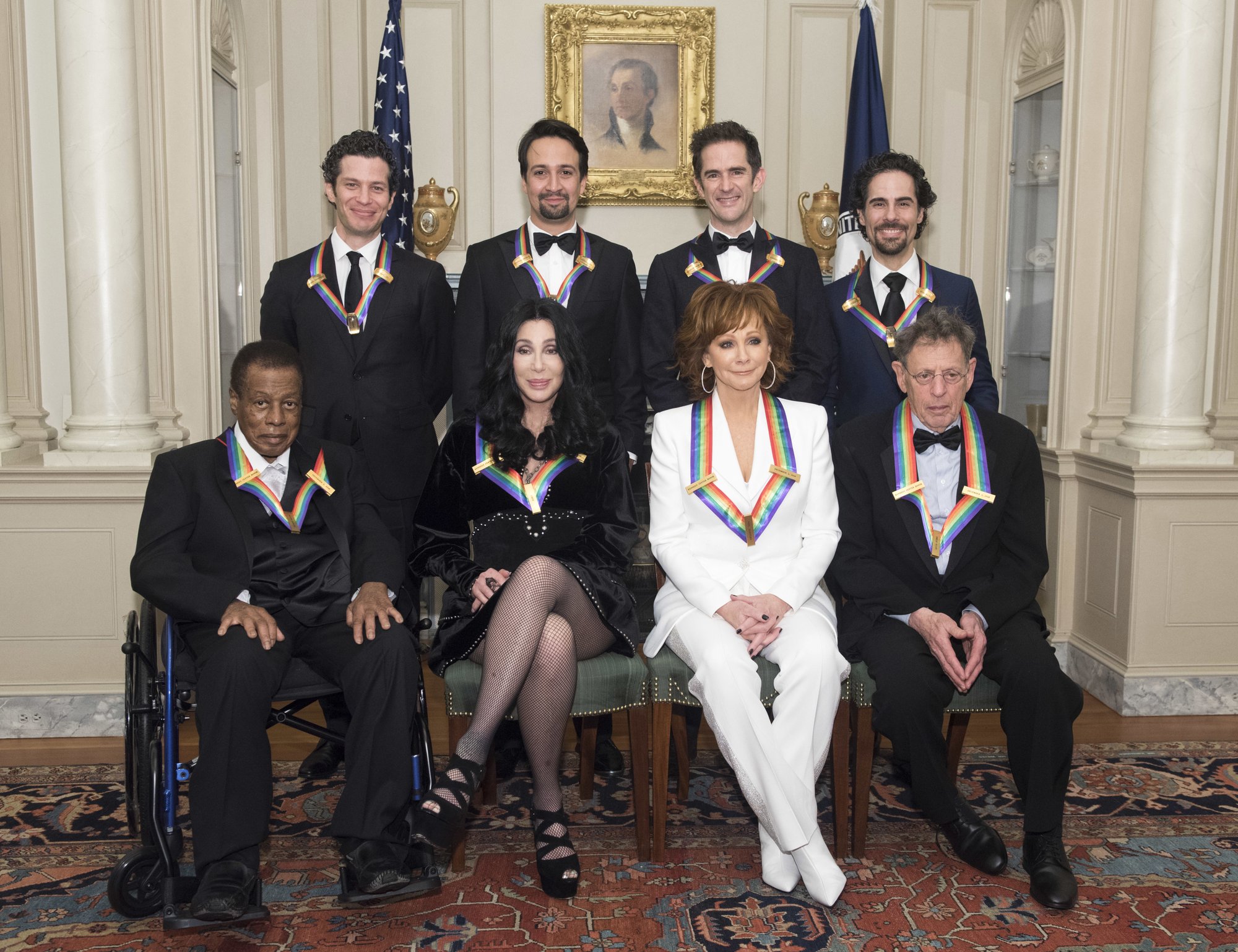 Wayne Shorter, Cher, Reba McEntire, Philip Glass, Thomas Kail, Lin-Manuel Miranda, Andy Blankenbuehler, Alex Lacamoire