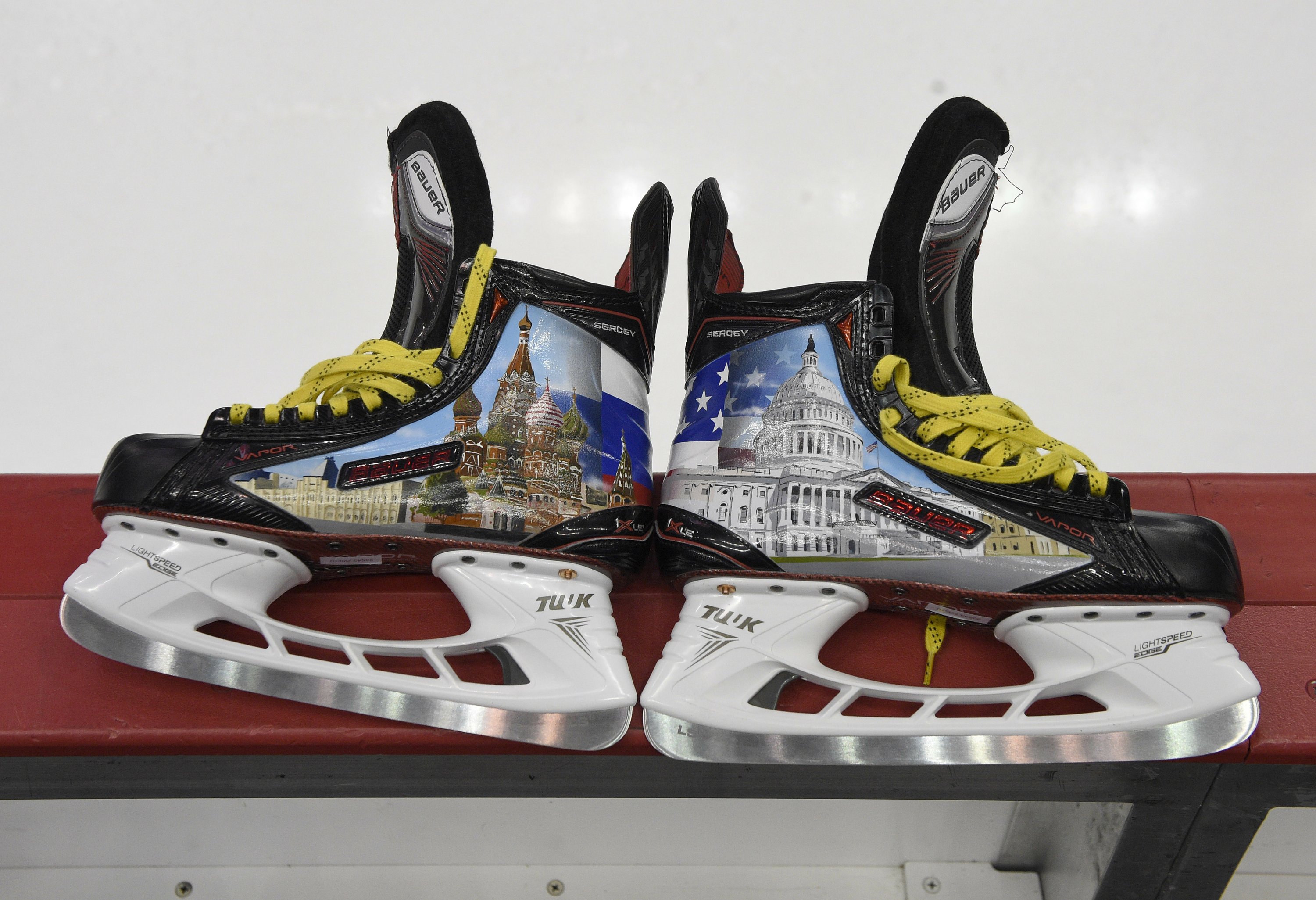 On cutting edge of custom skates, is 
