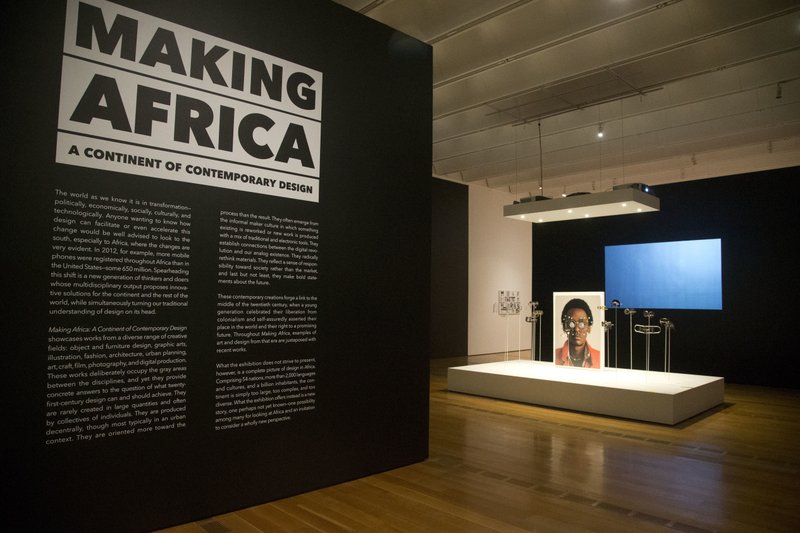 The entrance to an exhibition titled making africa a continent of contemporary design is shown at the high museum of art wednesday oct 11 2017 The entrance to an exhibition titled making africa a continent of contemporary design is shown at the high museum of art wednesday oct 11 2017