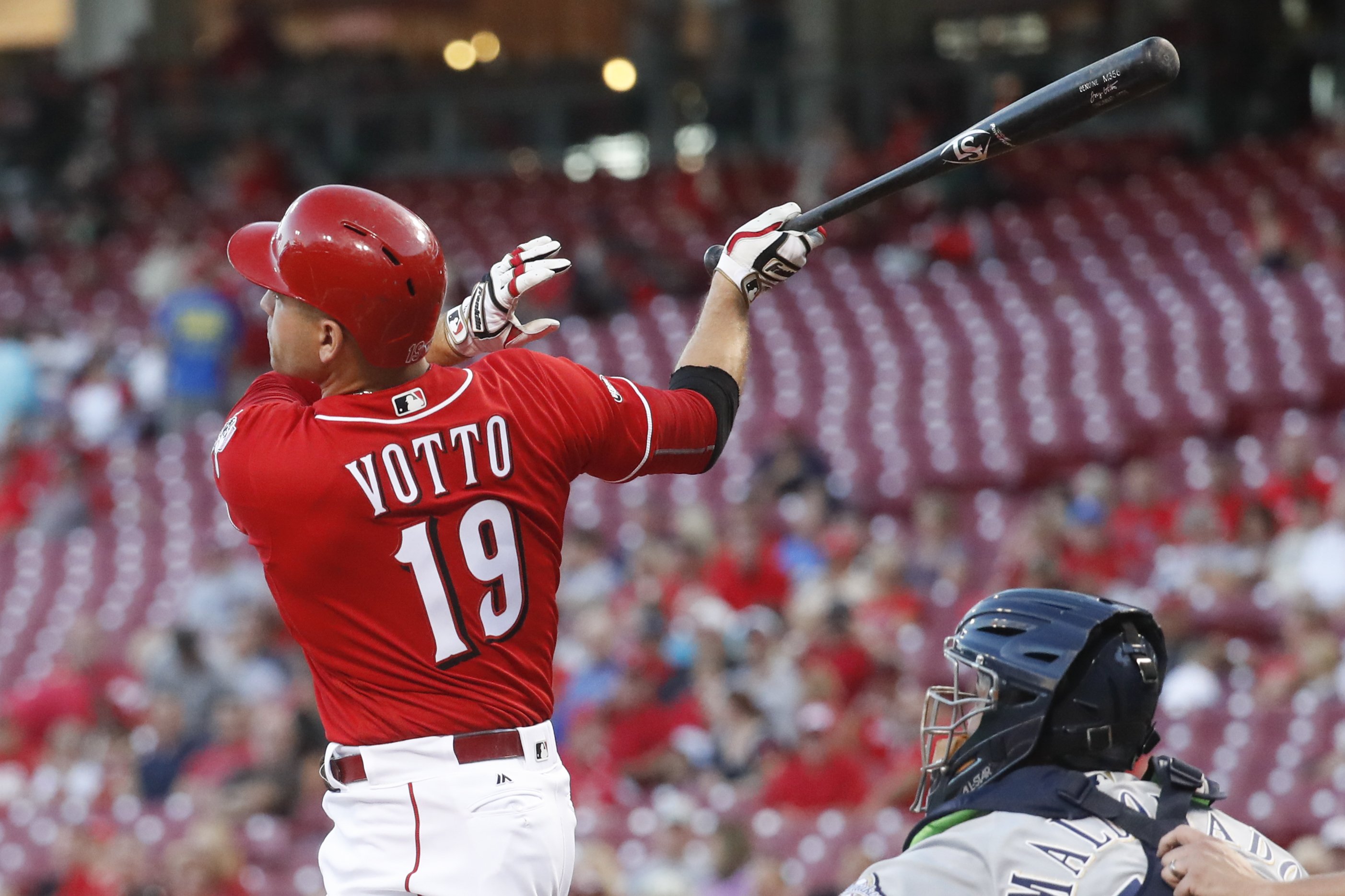 Red take. Joey in Red Jumper. Cincinnati Reds cincinattilocker Room Joel Votto.