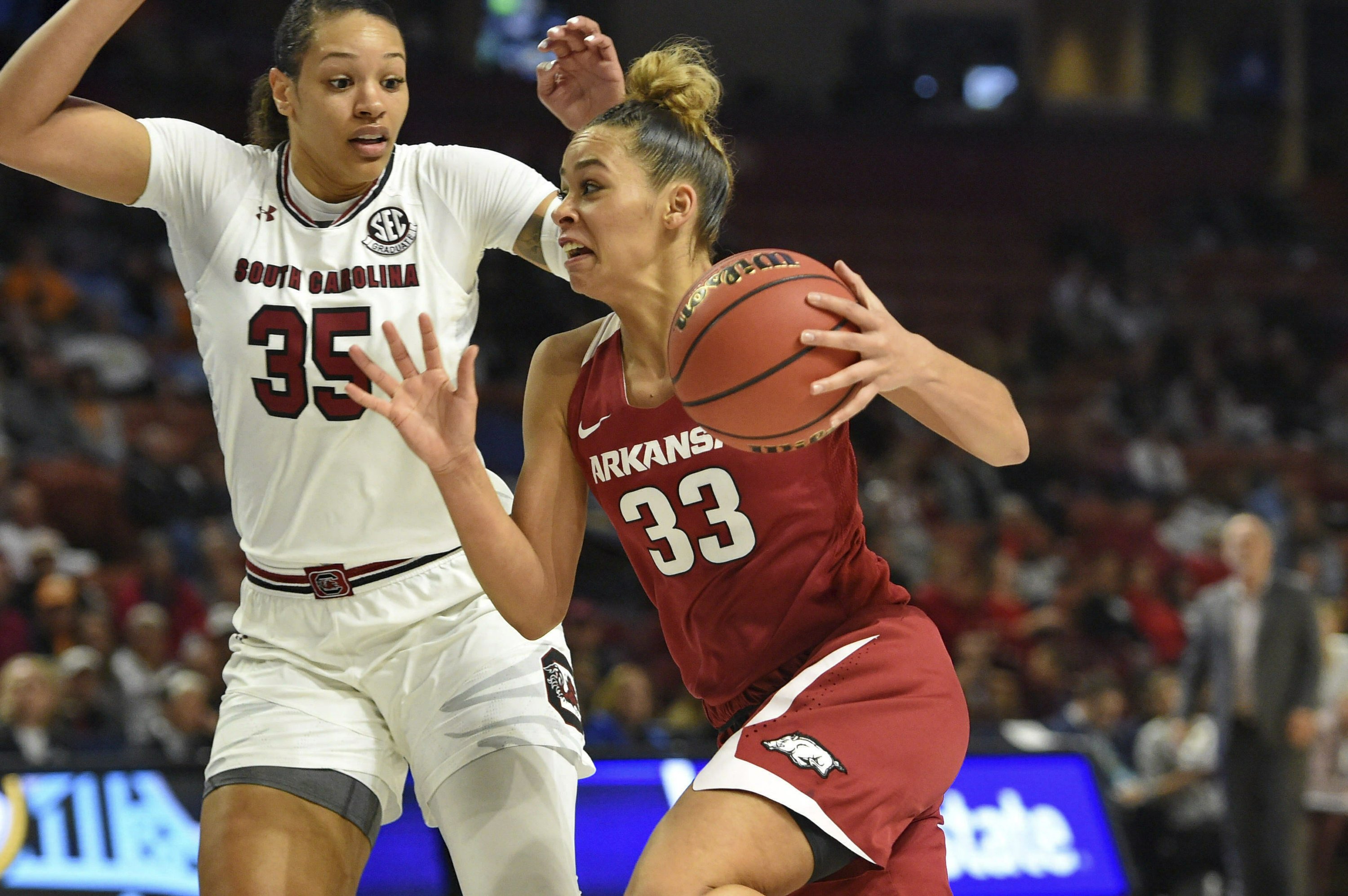 Arkansas women end No. 12 Gamecocks' 4-year SEC tourney rule