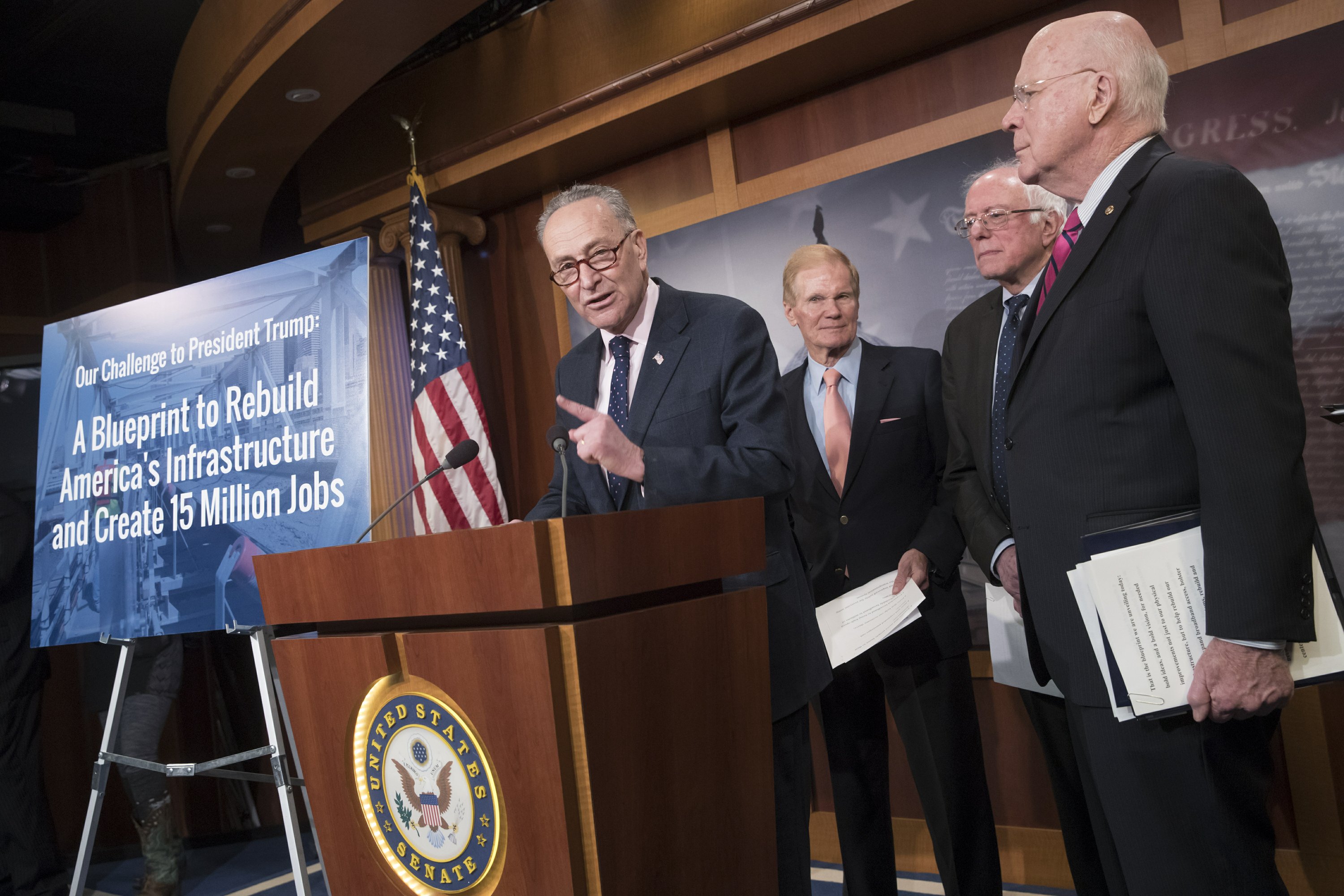Senate Democrats Propose 1 Trillion Infrastructure Plan AP News