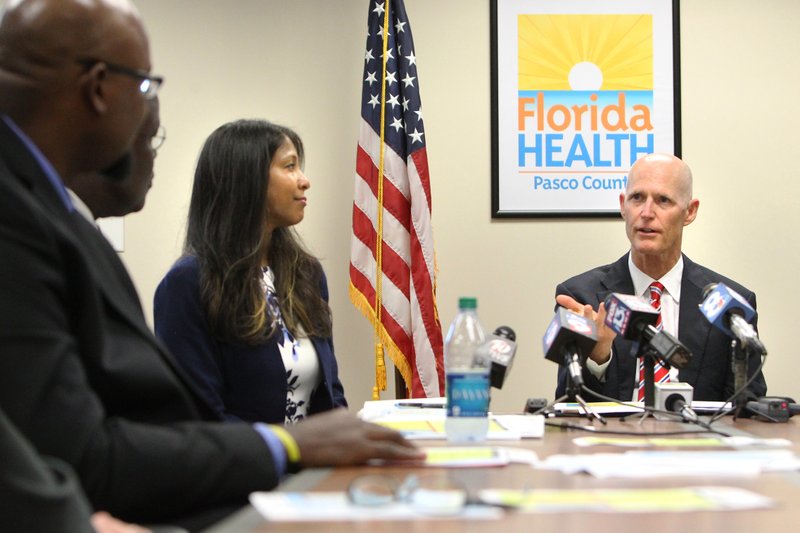 Florida 5 New Zika Cases Including 1 In The Tampa Bay Area Rick Scott Right And Florida Surgeon General Dr Celeste Philip Left Speak With Local Officials During A Zika Preparedness Roundtable At The