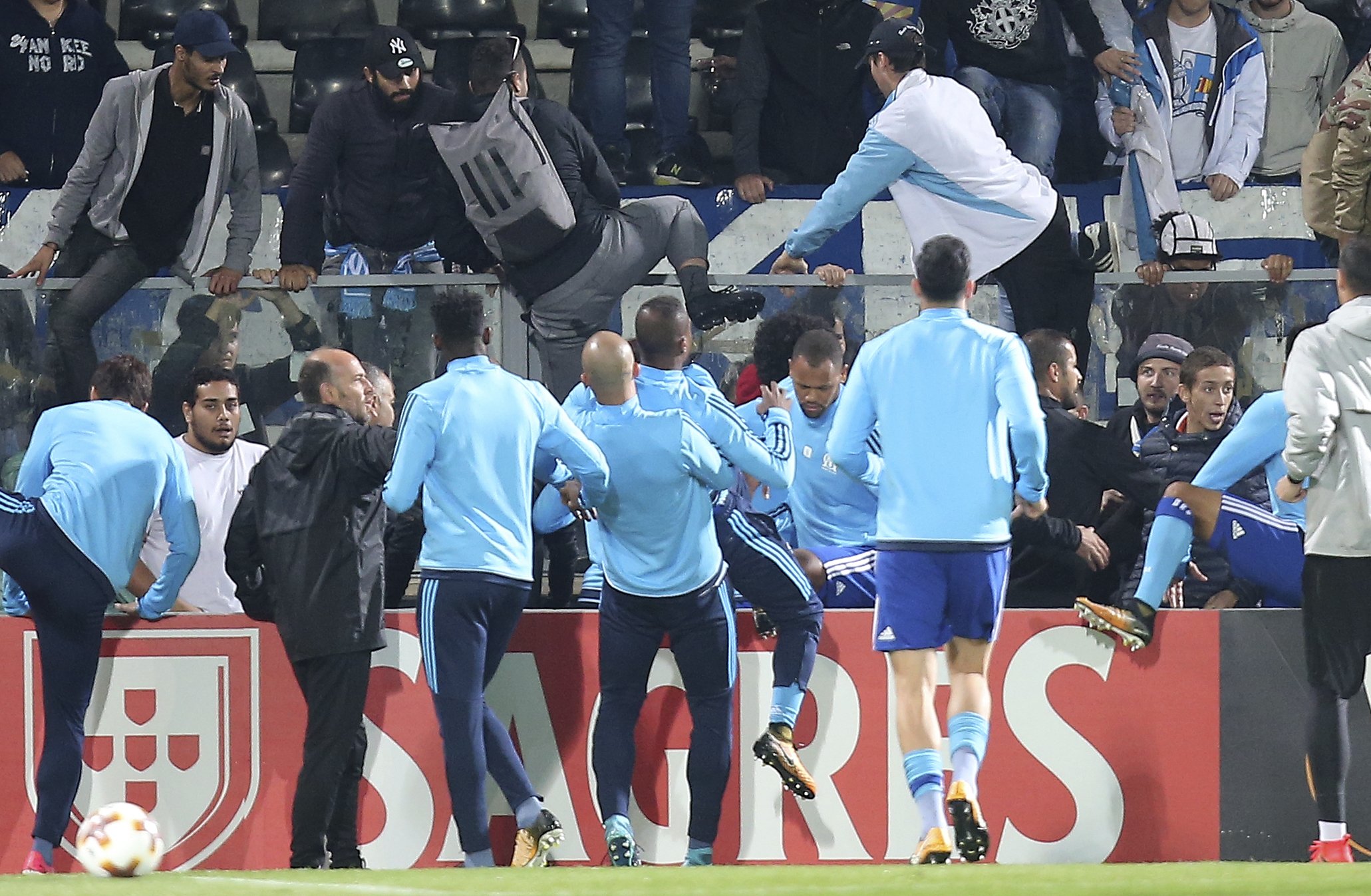 Marseilles Evra Sent Off Before Game For Lashing At Fan