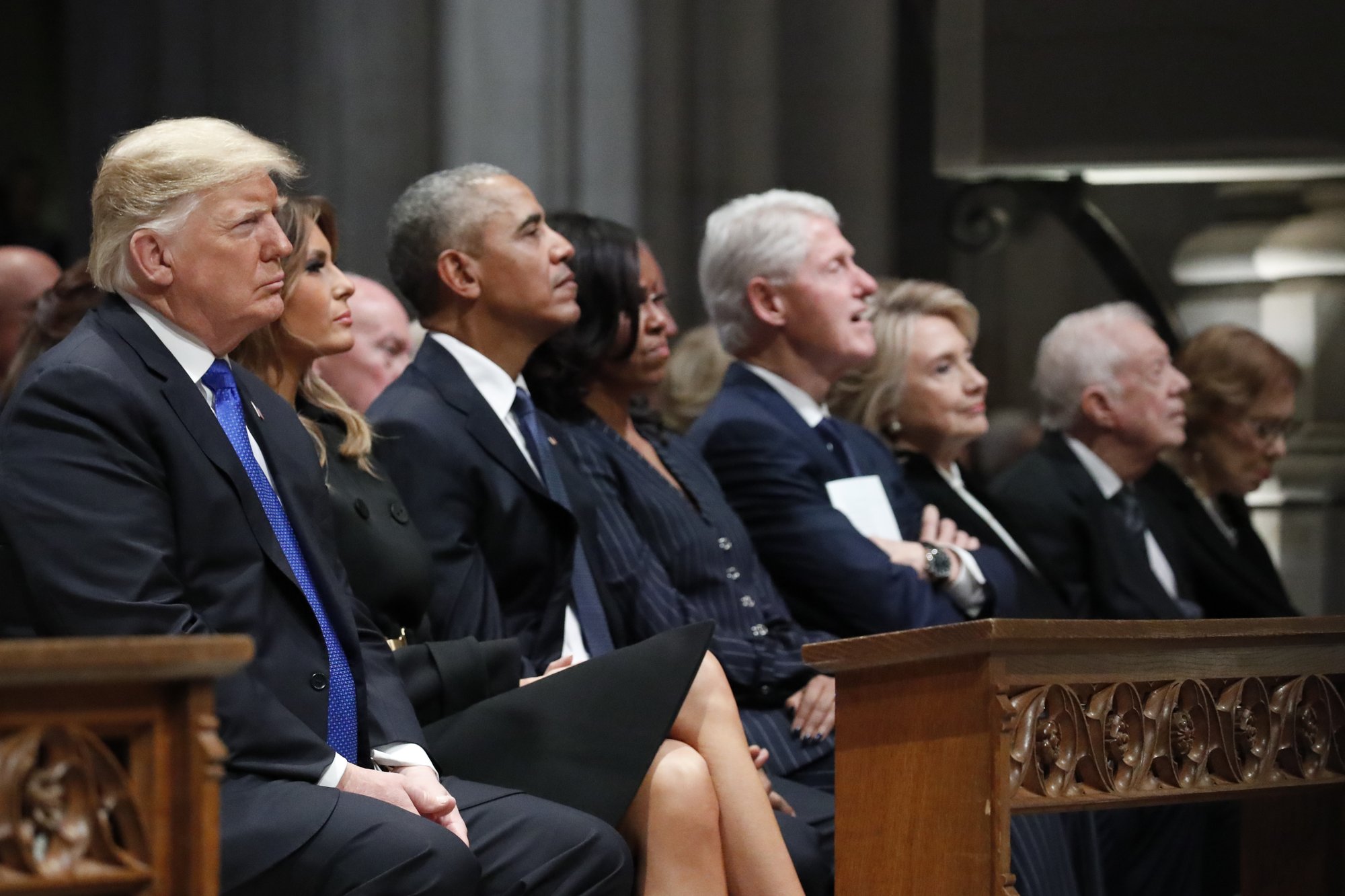 Trump Odd Man Out As Presidents Assemble For Bush Funeral