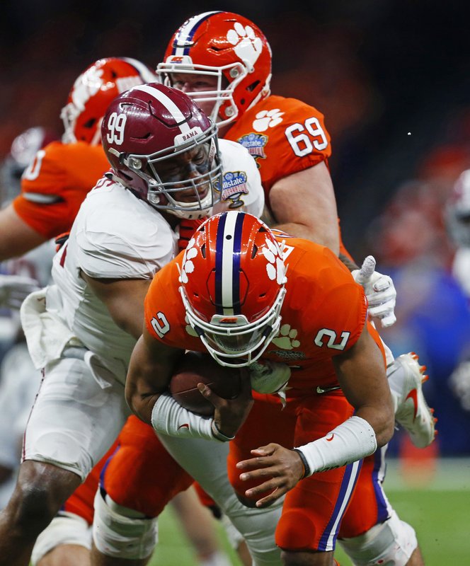 First Year Clemson Qb Bryant Harried By Bama Defense