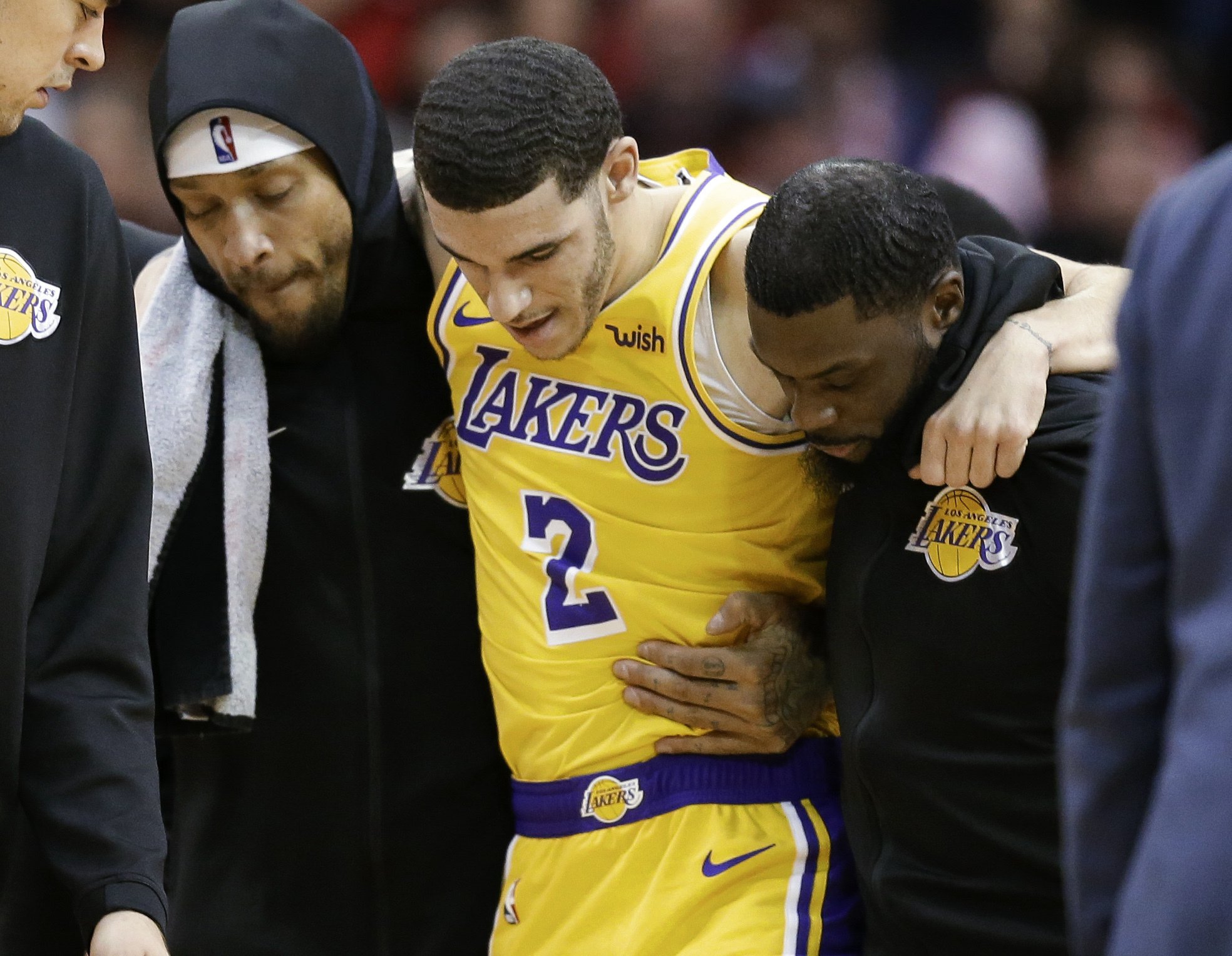 Lakers' Ball to miss 4 to 6 weeks with sprained left ankle AP News