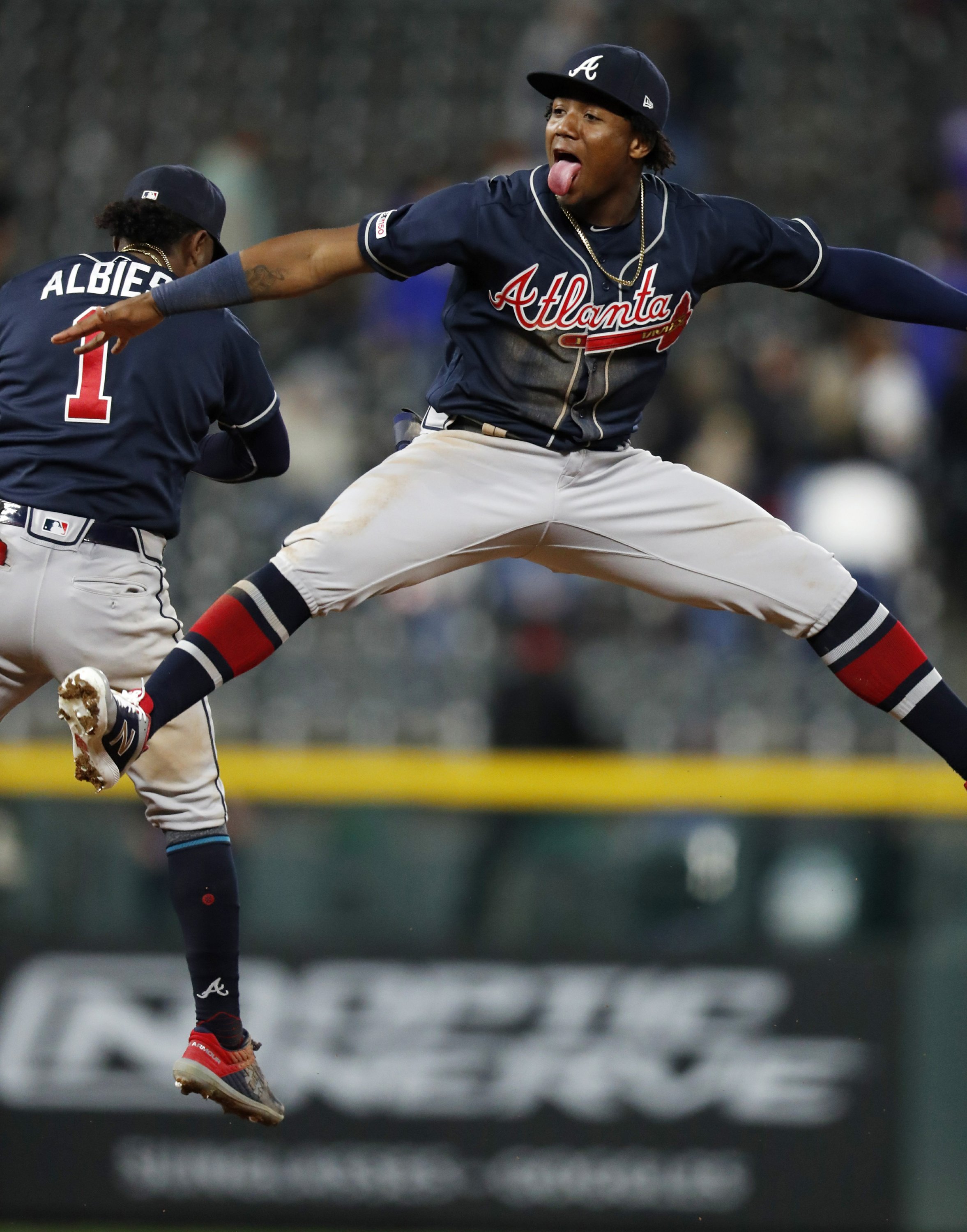 acuna swanson homer braves beat rockies 7 1 swanson homer braves beat rockies