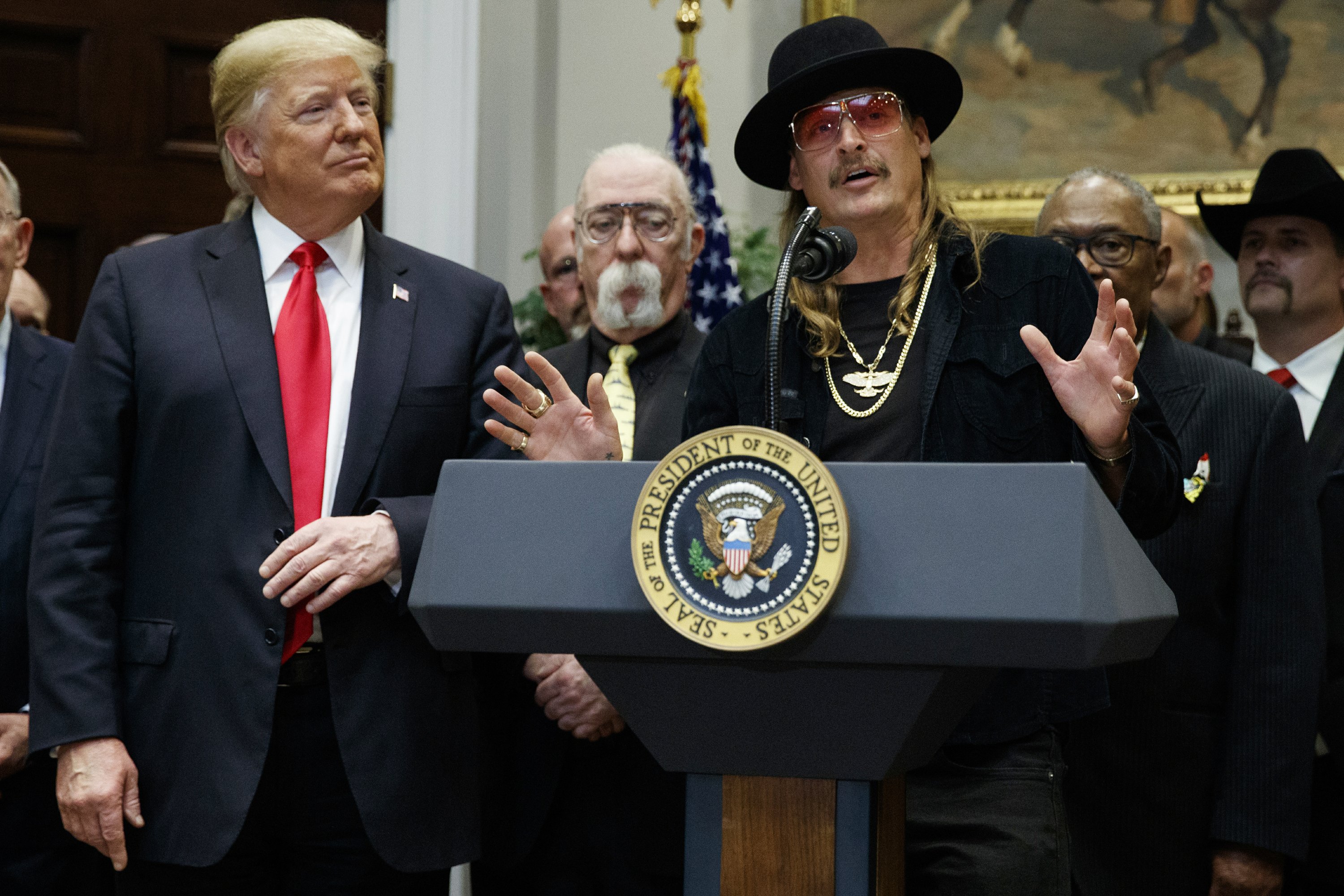 Kid Rock comes to White House as Trump signs royalty bill
