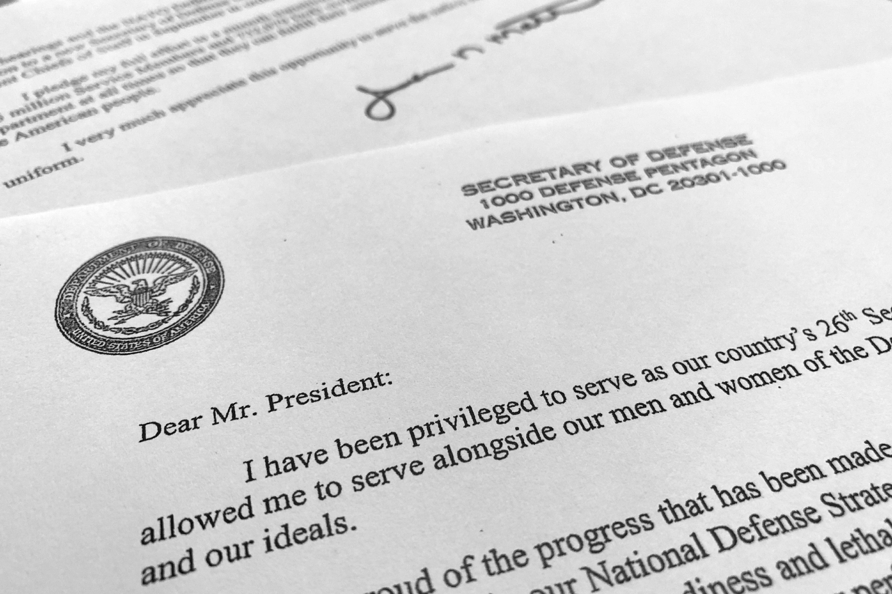 Defense Secretary Jim Mattis Letter To President Trump AP News Defense Secretary Jim Mattis Letter To President Trump AP News