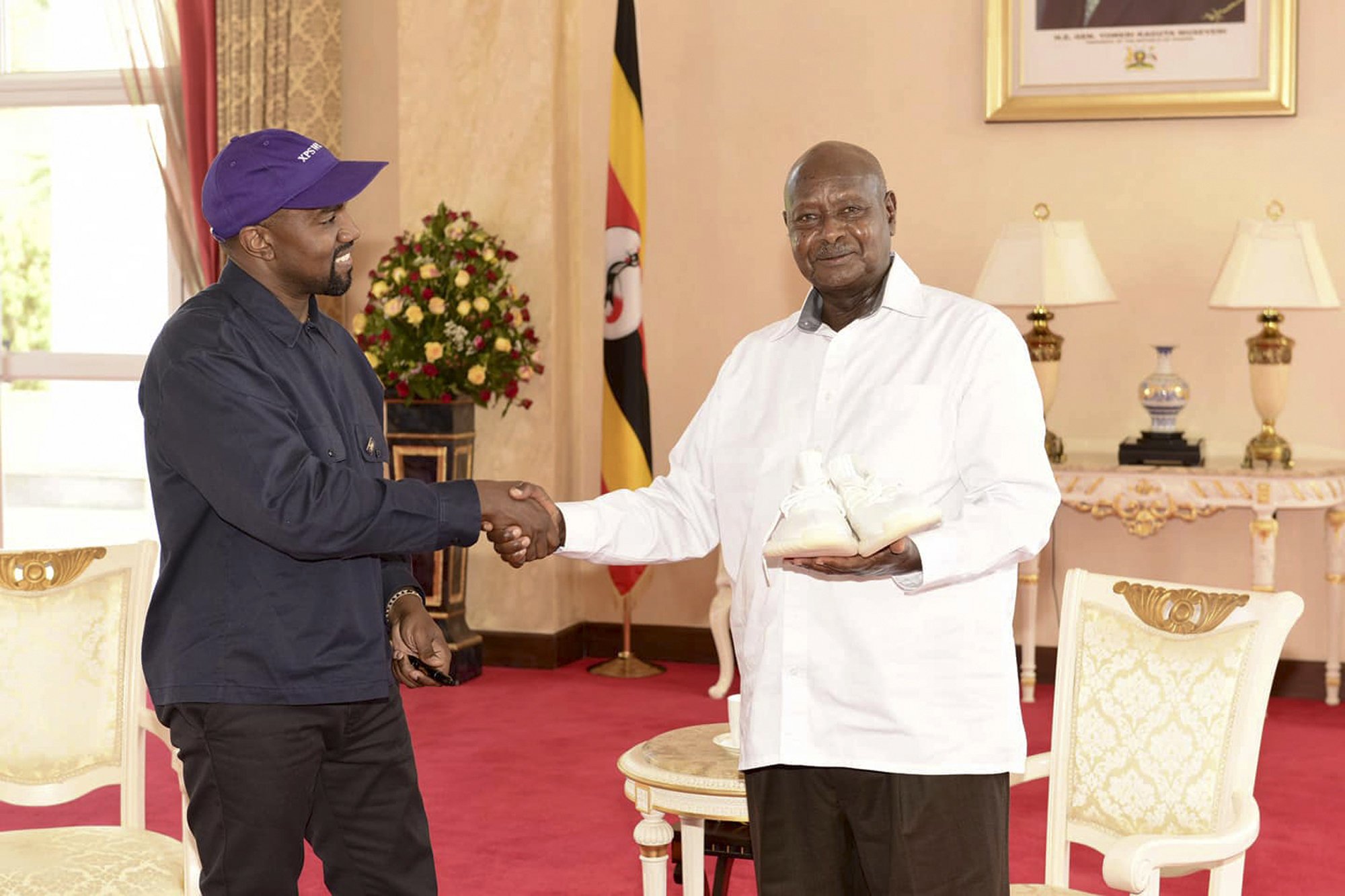 Kanye West meets Ugandas president, gifts pair of sneakers images Kanye West meets Ugandas president, gifts pair of sneakers images