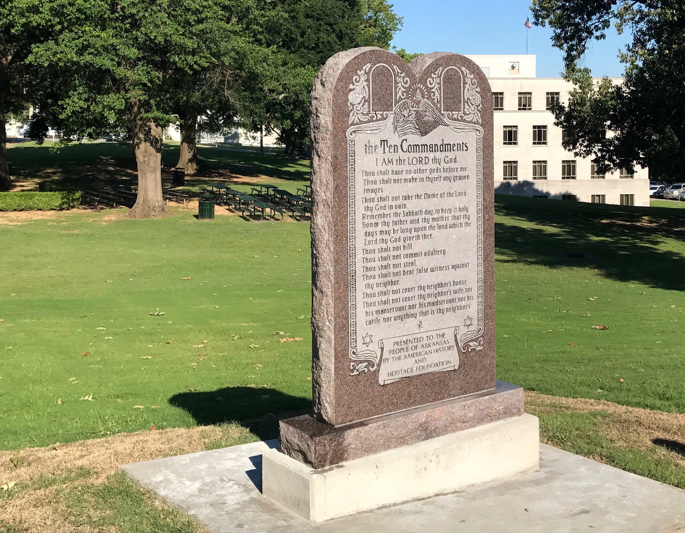 Ten Commandments monument installed at Arkansas Capitol
