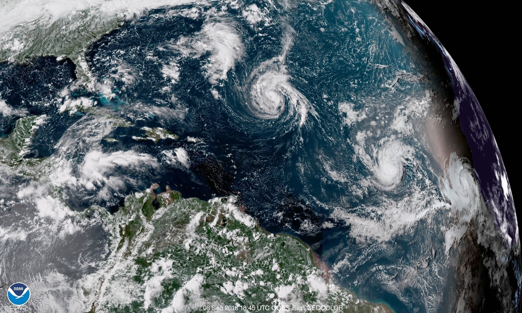 The powerful hurricane Florence hit the USA The powerful hurricane Florence hit the USA
