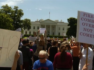 Protest at White House Over Comey Firing