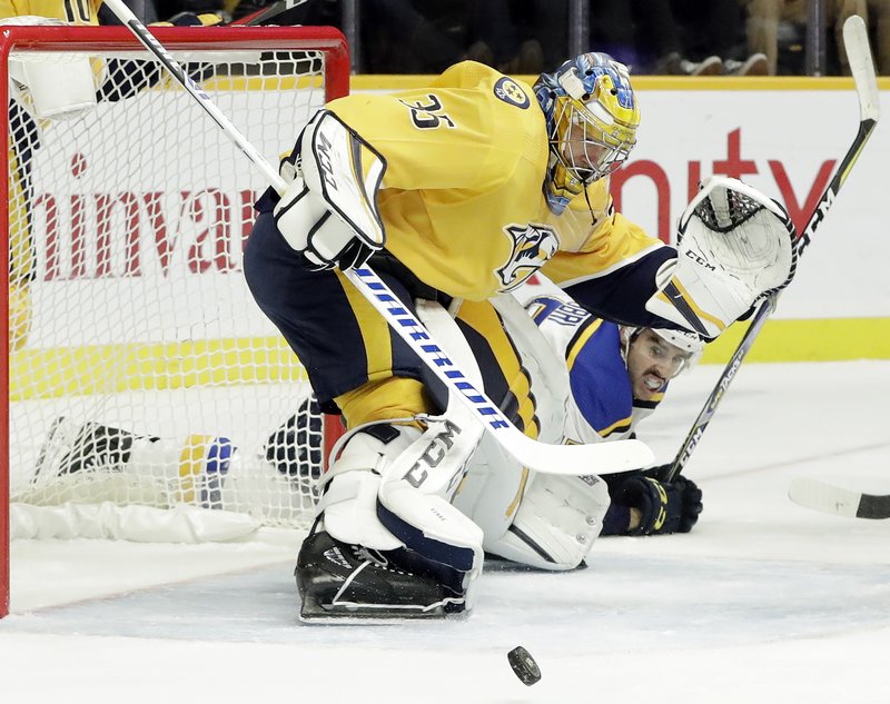 Rinne Sets Mark For Finnish Goalies Predators Top Blues 4 1