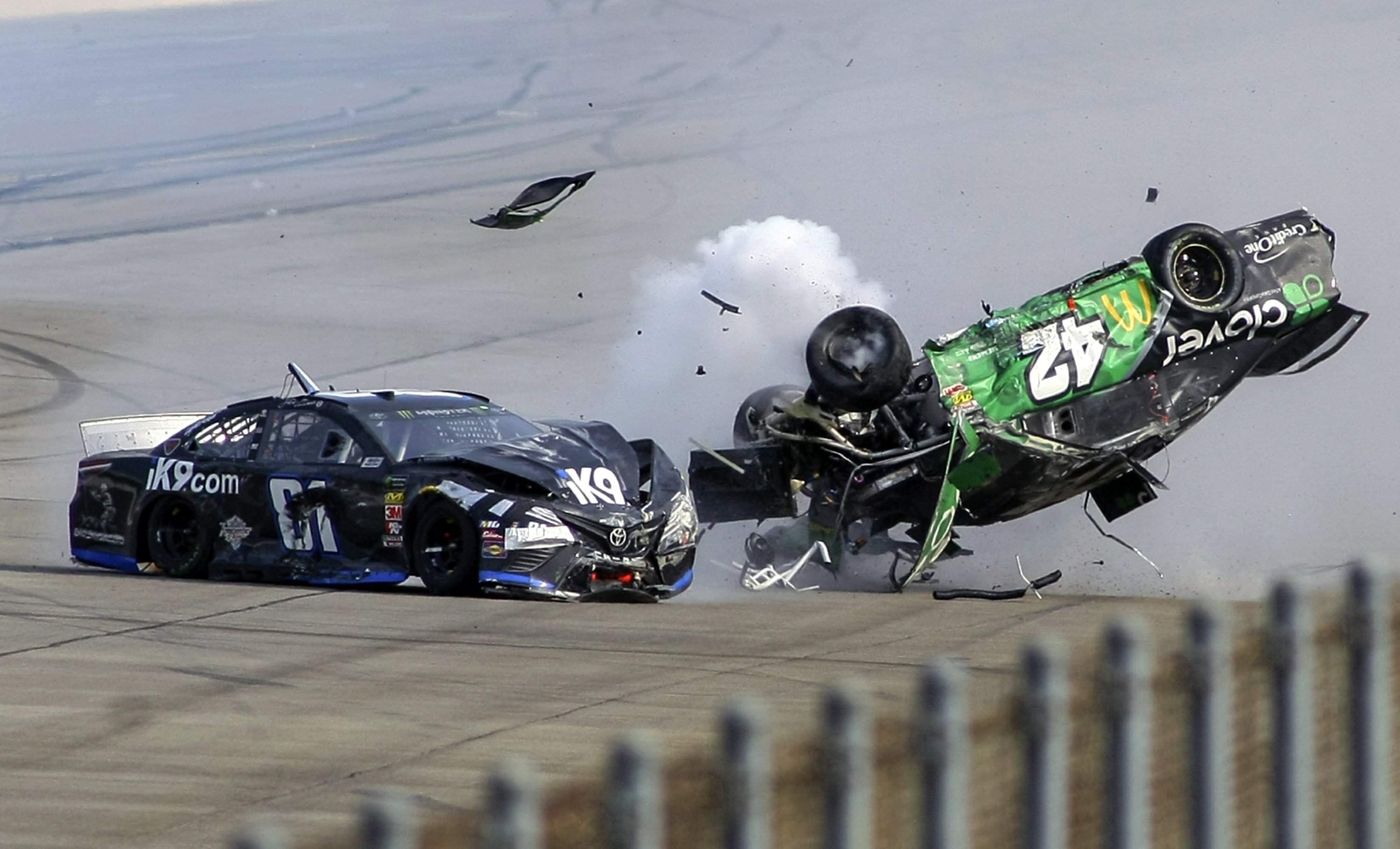 Larson 'looks tough' after walking away from Talladega wreck AP News