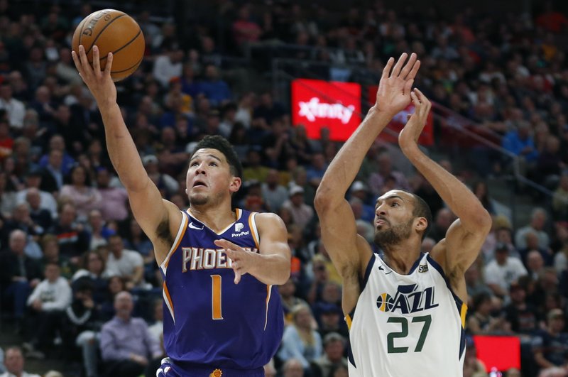 Image result for devin booker rudy gobert