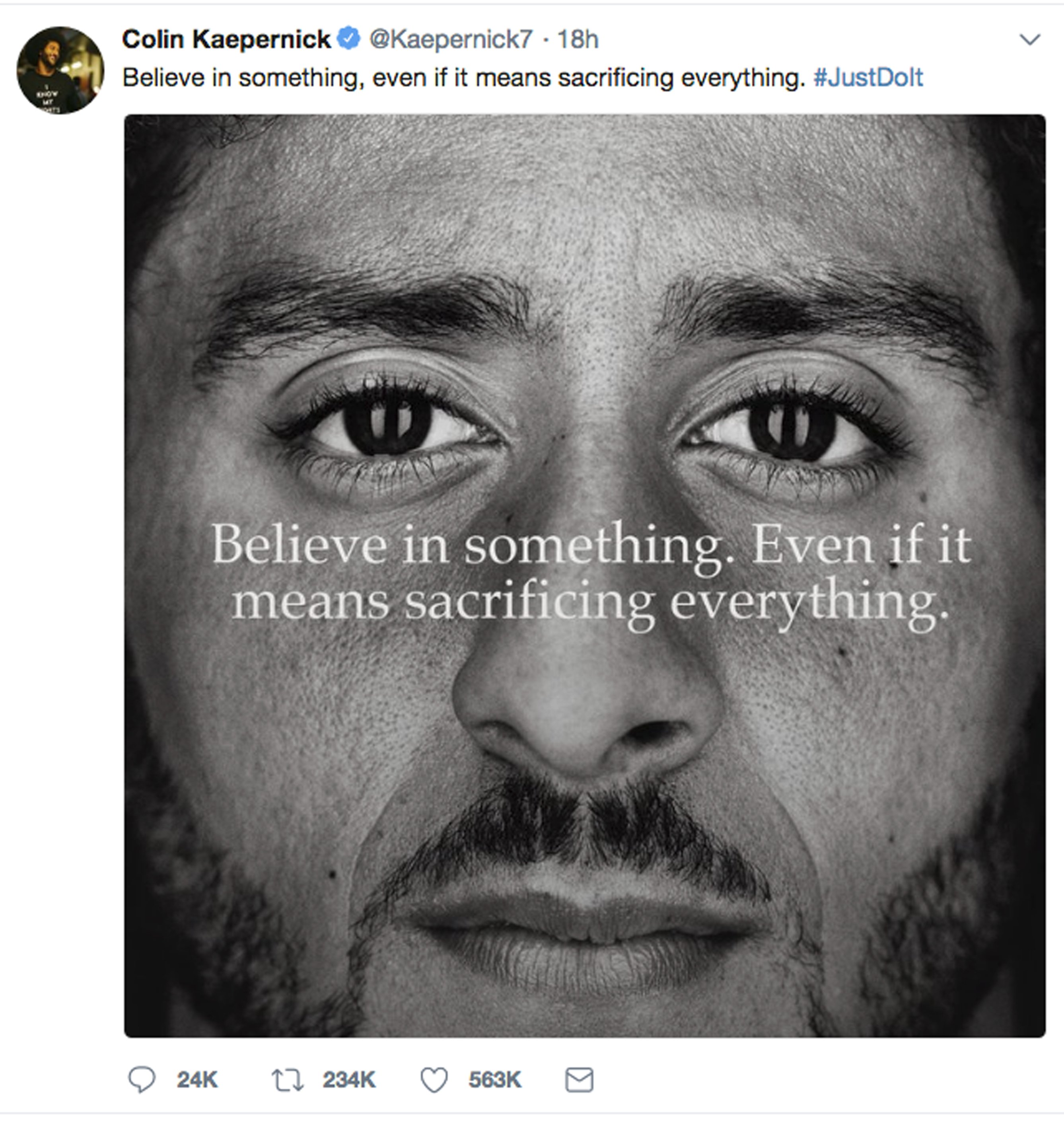 colin kaepernick just do it ad