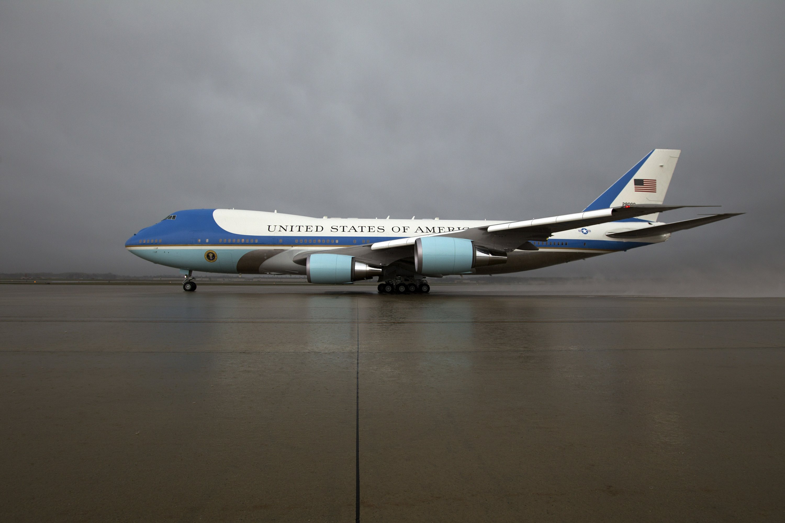 new red white and blue air force one
