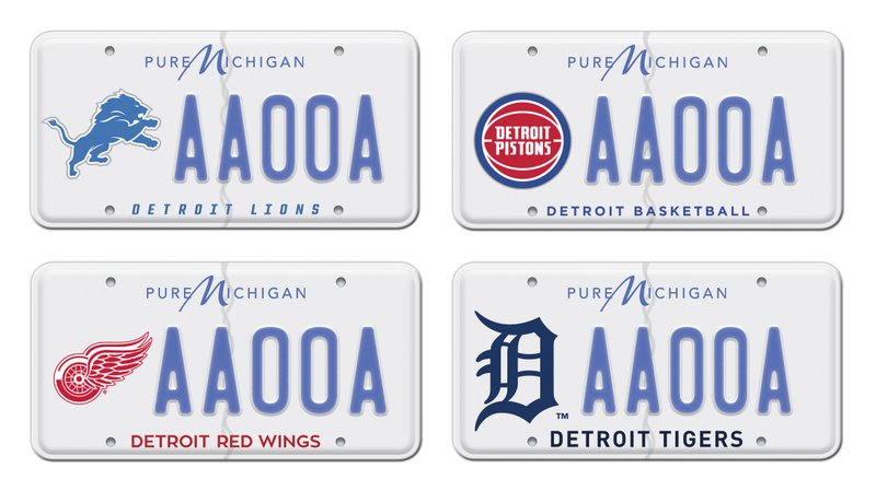 Michigan Unveils License Plates For 4 Detroit Pro Teams