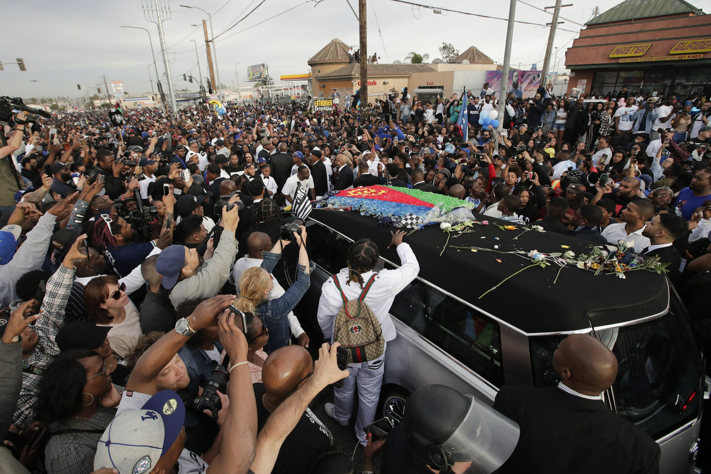 The Latest Nipsey Hussle Procession Ends At Funeral Home