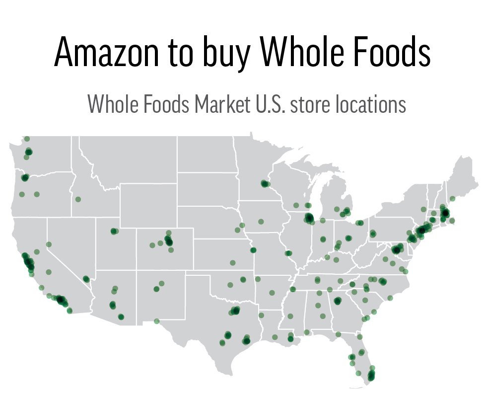 Whole Foods Florida Locations Map Amazon deal for Whole Foods could bring retail experiments