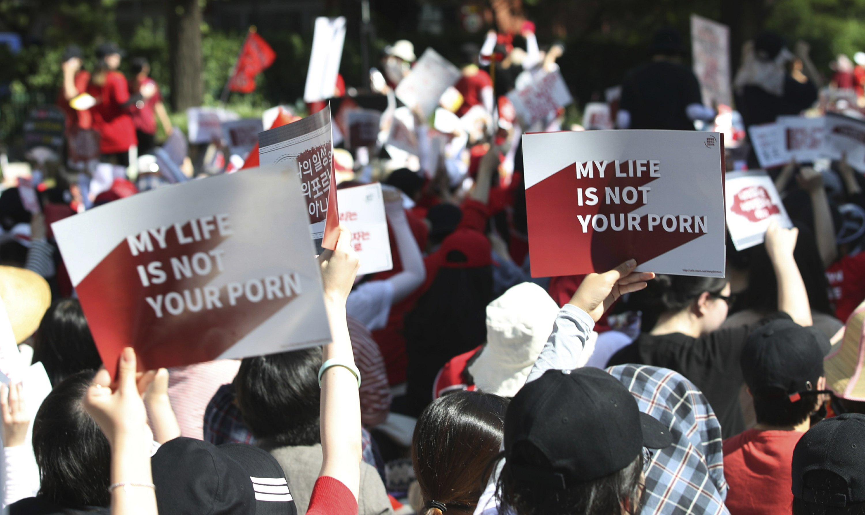 Spycam Porn - South Korean women protest against 'spy cam porn'