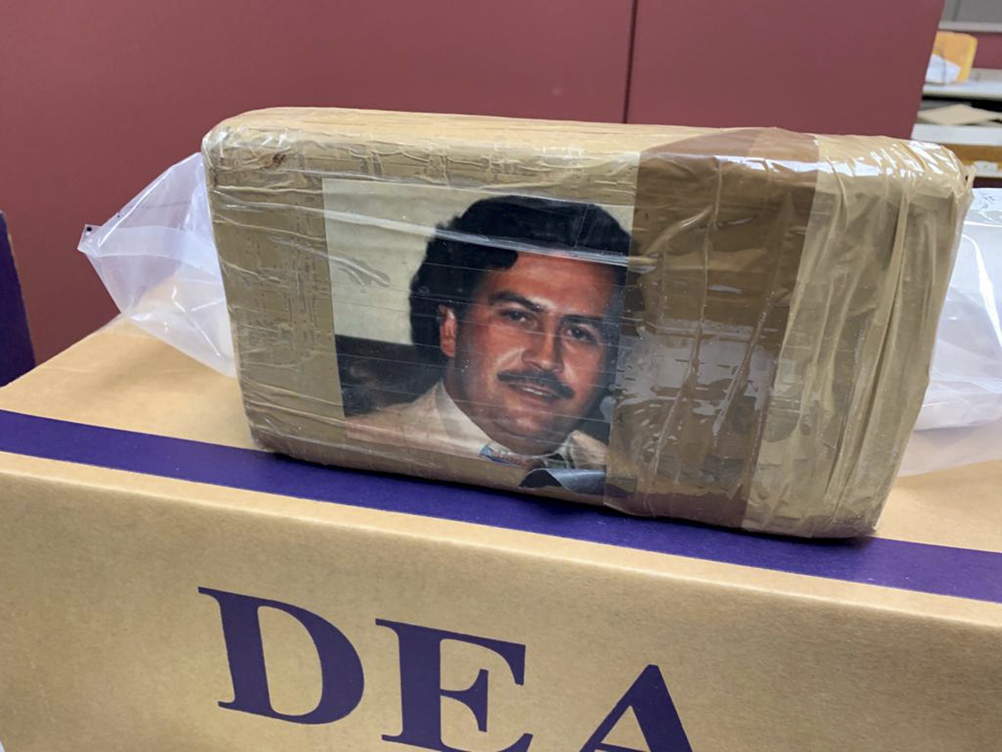 Drugs were labeled with photo of late kingpin Pablo Escobar | AP News