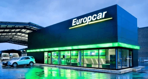 Anläggning för hyrbilar i Europcars samarbete med Aftén Bil