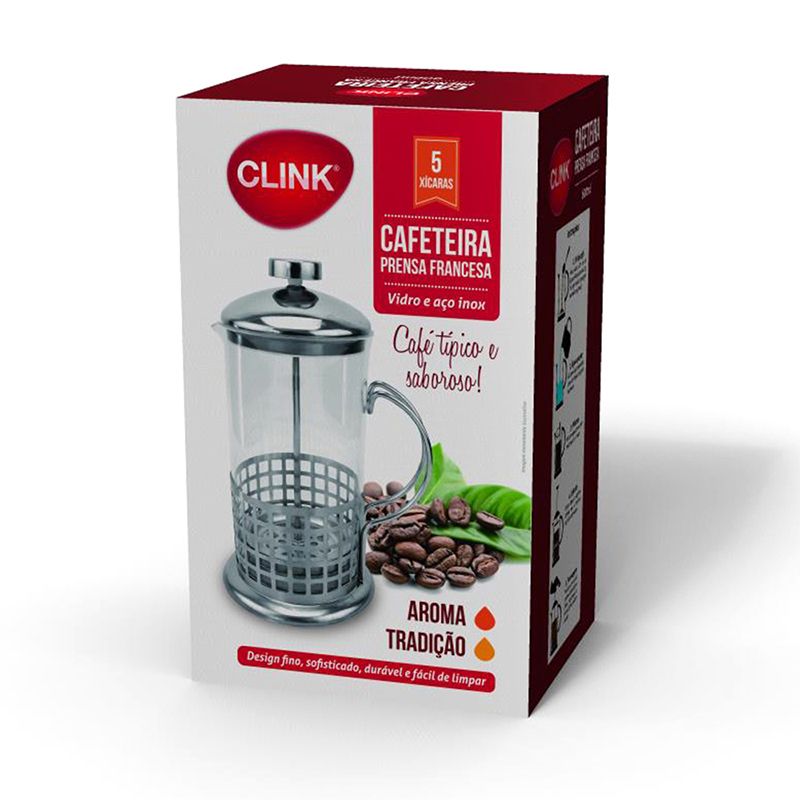 CAFETEIRA PRENSA FRANCESA VIDRO E INOX 600ML (1UN)