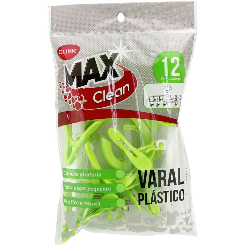 VARAL 12 PRENDEDORES PLASTICO 36,5X10CM (1UN)