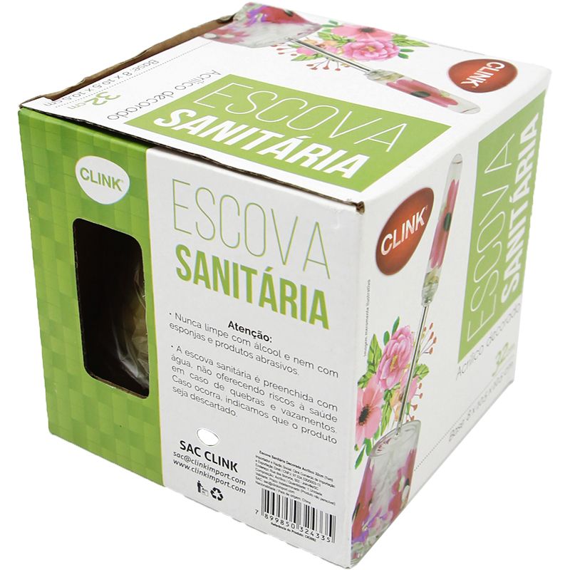 ESCOVA SANITARIA DECORADA ACRILICO 32CM (1UN)