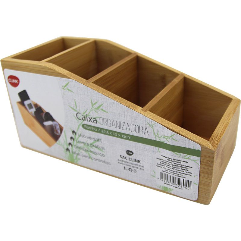 CAIXA ORGANIZADORA BAMBU 22,5X10X11CM (1UN)