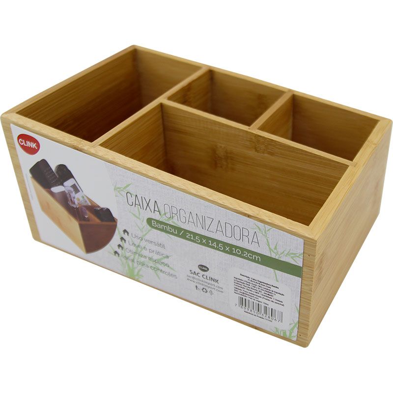 CAIXA ORGANIZADORA BAMBU 21,5X14,5X10,2CM (1UN)