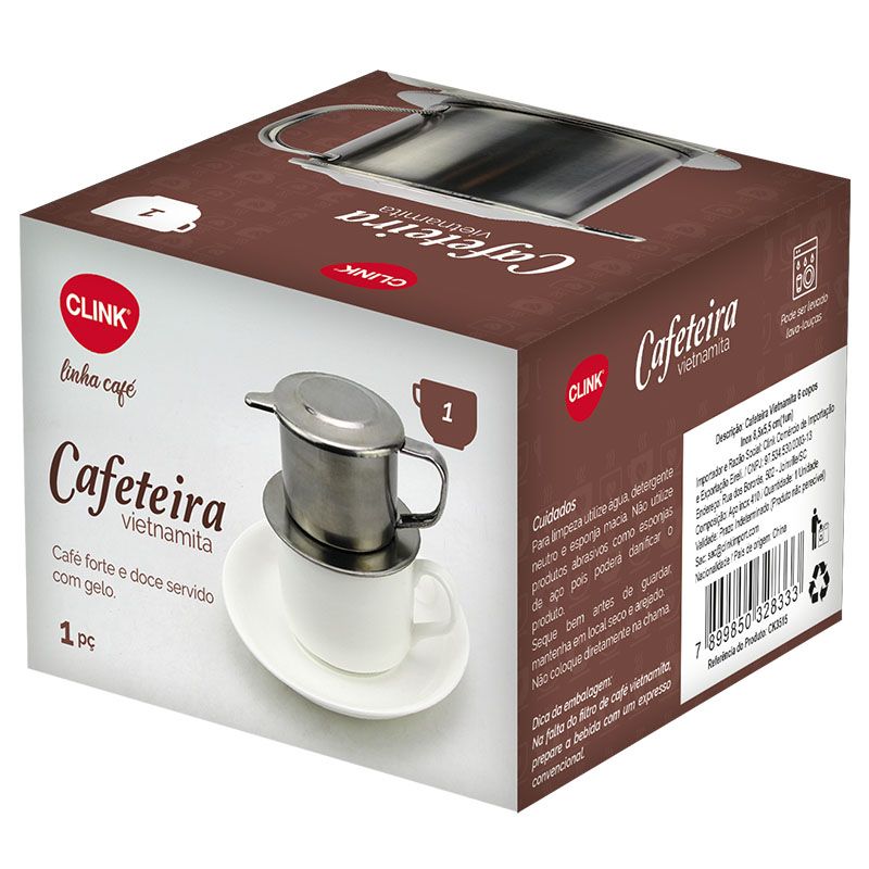 CAFETEIRA VIETNAMITA 1 XICARA INOX 8,5X4,6CM (1UN)