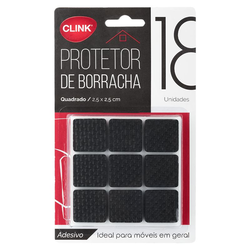 PROTETOR QUADRADO MOVEIS BORRACHA 2,5X2,5CM