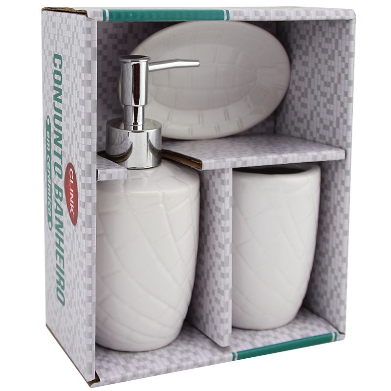 KIT 3 PCS BANHEIRO CERAMICA