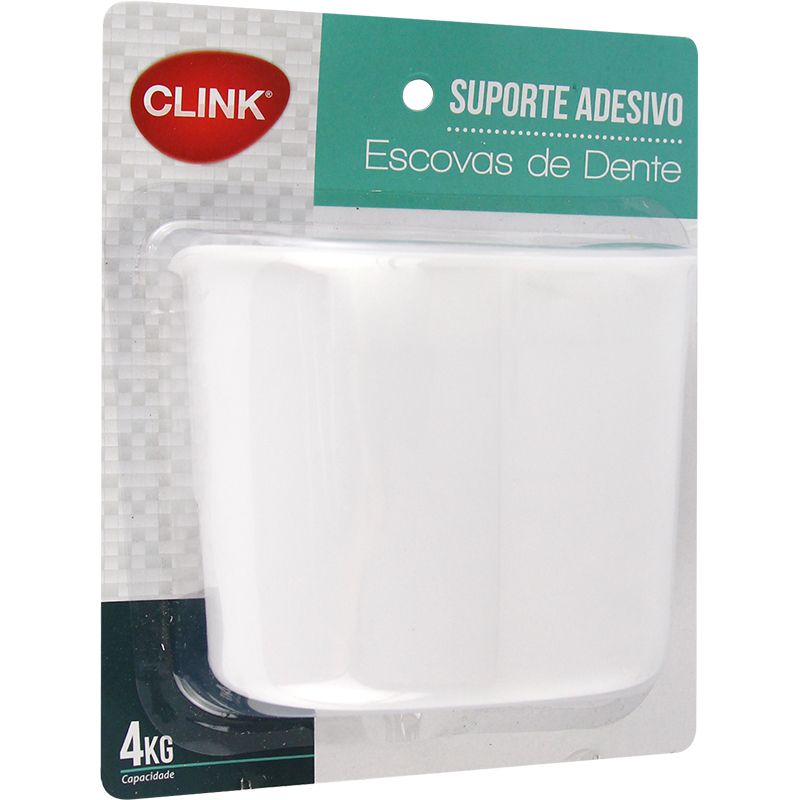 SUPORTE ESCOVA DE DENTE ADESIVO PLASTICO 13X10X7CM