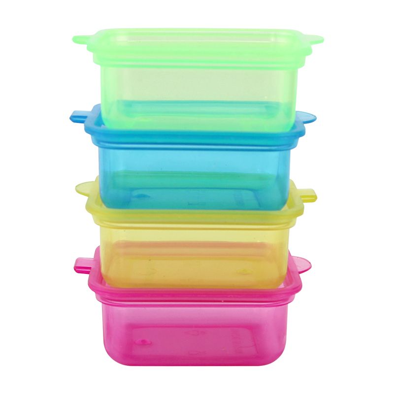 CK4315 - CONJ 8 MINI POTES RETANGULARES PLASTICO 7X5,5CM